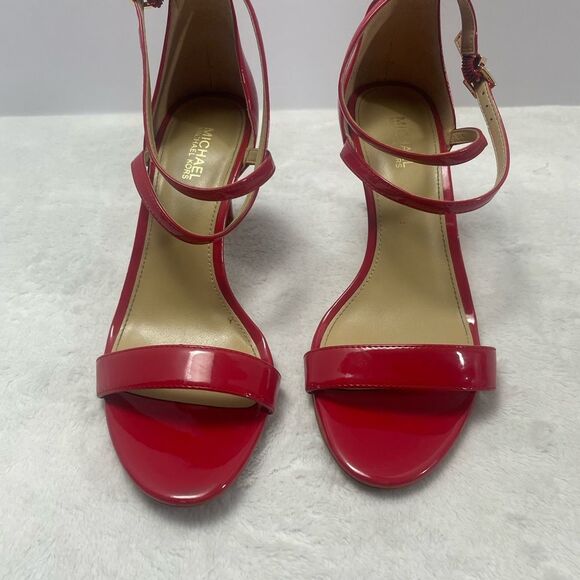 Michael Kors Simone Mid Sandal Patent Red Size 6 - Picture 8 of 8